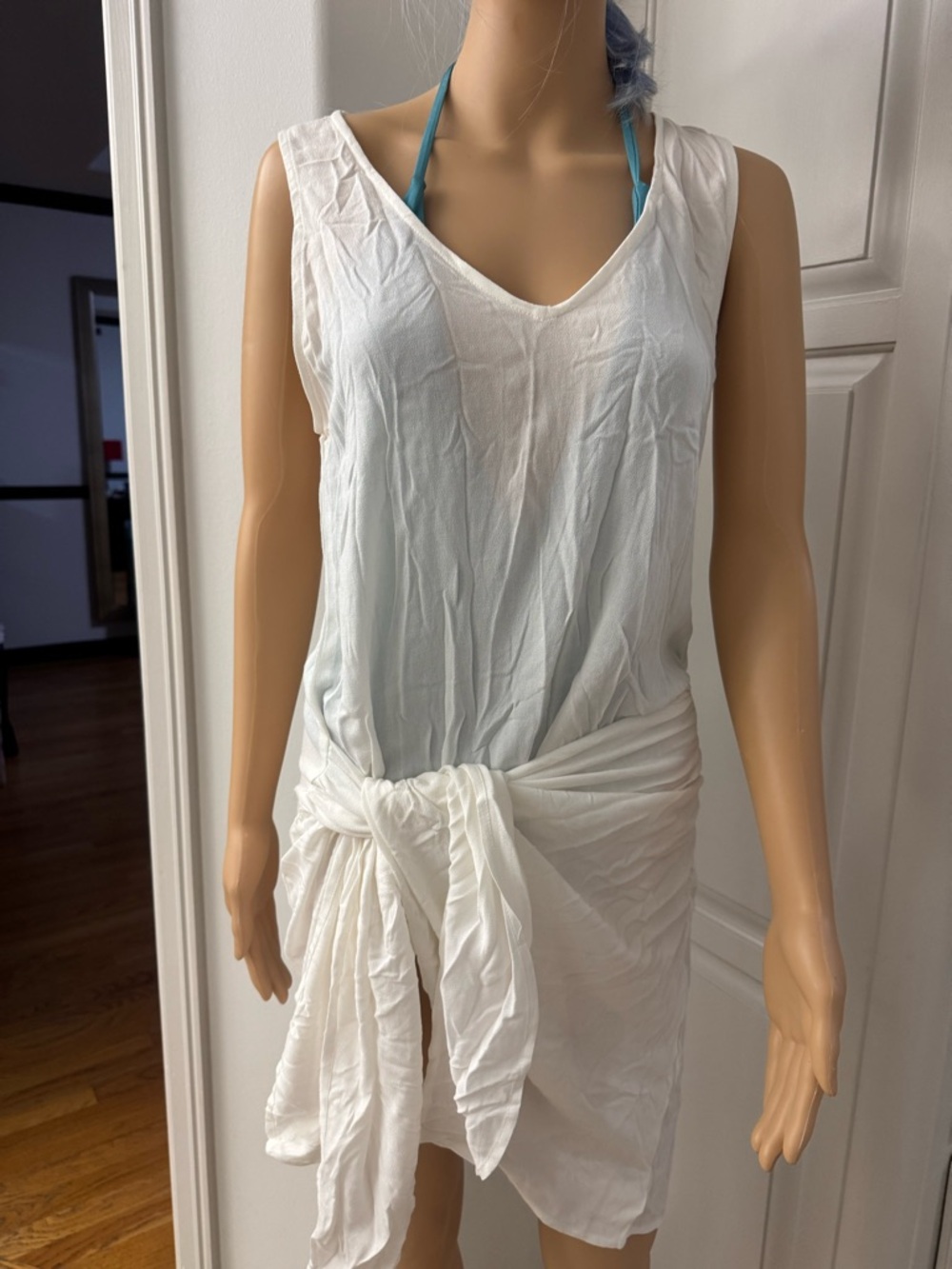 Pilyq White Lightweight Women's Swim Coverup Sarong Dress